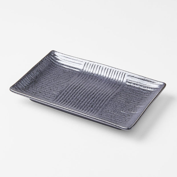 Platou pentru servire, din ceramica, Lines Negru, L21xl13xH2,5 cm (1)