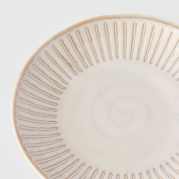 Platou pentru servire, din ceramica, Ridged Crem, Ø14xH2,4 cm (1)
