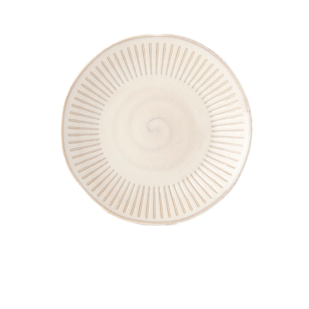 Platou pentru servire, din ceramica, Ridged Crem, Ø20xH3 cm