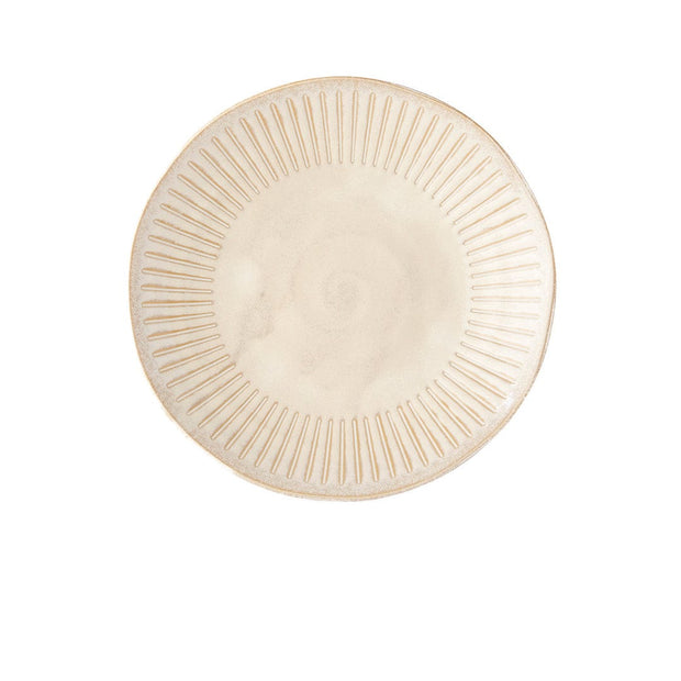 Platou pentru servire, din ceramica, Ridged Crem, Ø25xH3,6 cm