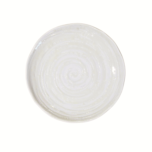 Platou pentru servire, din ceramica, Spiral Alb, Ø16xH2 cm