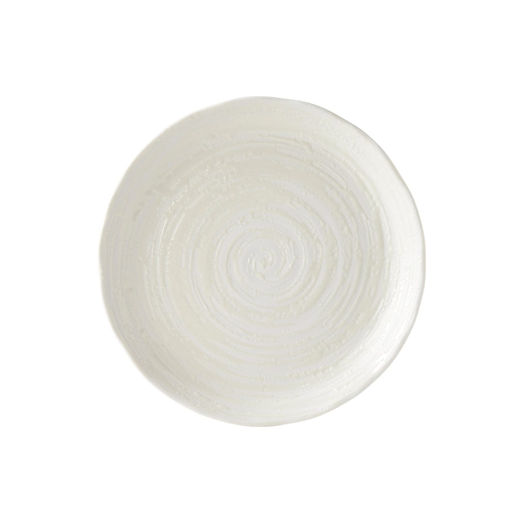 Platou pentru servire, din ceramica, Spiral Alb, Ø24,5xH2,8 cm