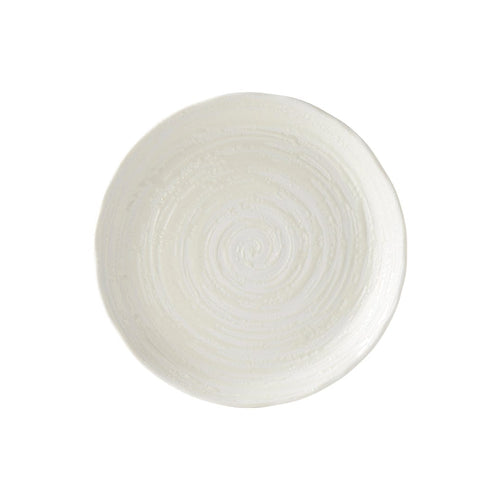Platou pentru servire, din ceramica, Spiral Alb, Ø24,5xH2,8 cm