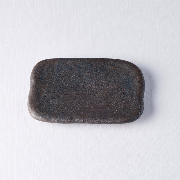 Platou pentru servire, din ceramica, Stone Negru, L22xl13xH2 cm (2)