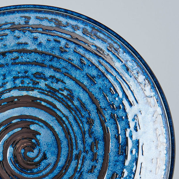 Platou pentru servire, din ceramica, Swirl Albastru, Ø25,5xH3,5 cm (2)