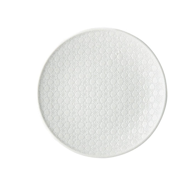 Platou pentru servire, din ceramica, White Star Alb, Ø25,5xH4 cm