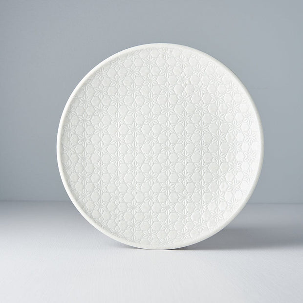 Platou pentru servire, din ceramica, White Star Alb, Ø25,5xH4 cm (3)