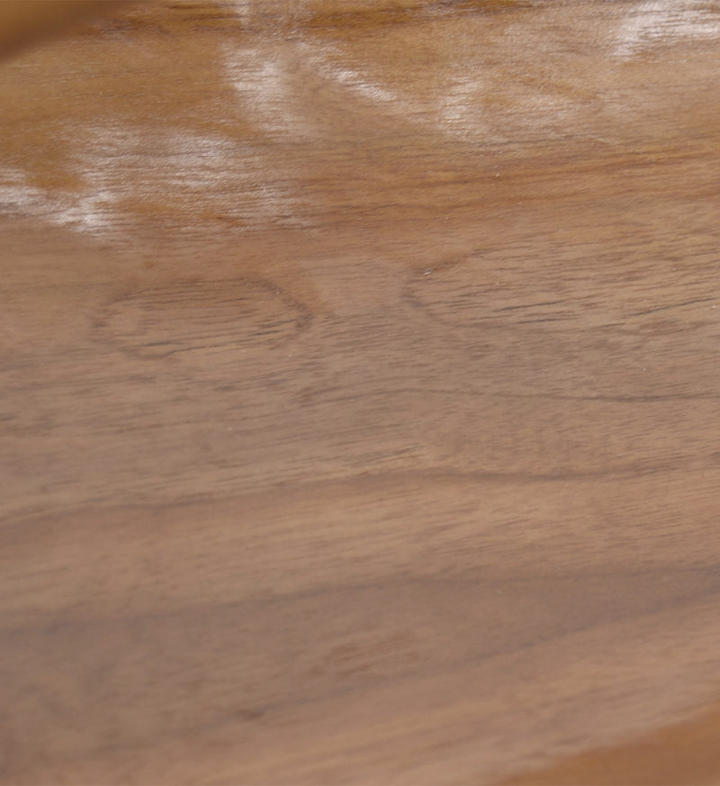 Platou decorativ cu maner, din lemn de tec, Erosi Large Natural, L100xl30xH25 cm (4)