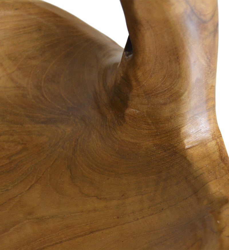 Platou decorativ cu maner, din lemn de tec, Erosi Small Natural, L60xl25xH30 cm (4)