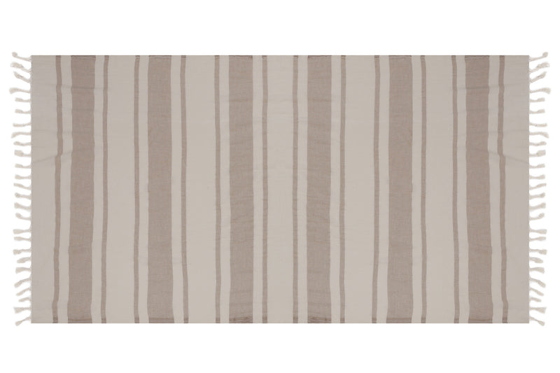 Prosop de spa din bumbac, Natur Maro / Alb, 90 x 170 cm (2)