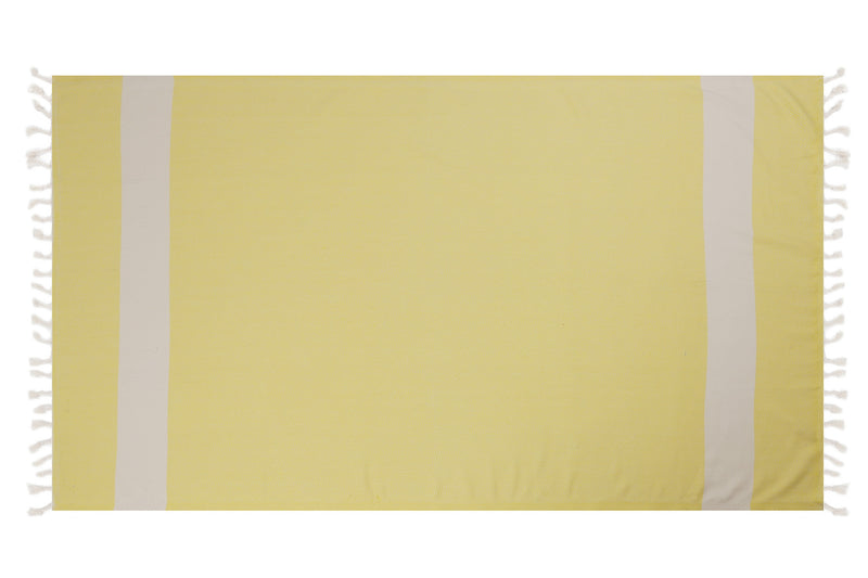 Prosop de spa din bumbac, Ocean Galben / Alb, 100 x 180 cm (1)