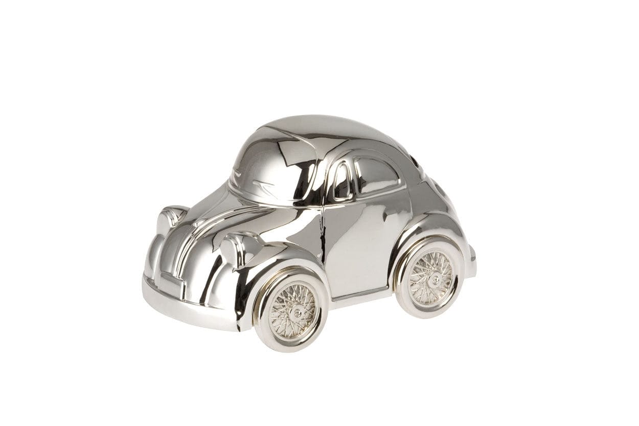 Pusculita decorativa din metal argintat, Box Car Argintiu, H6,5 cm