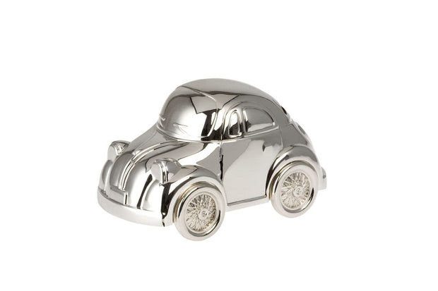Pusculita decorativa din metal argintat, Box Car Argintiu, H6,5 cm