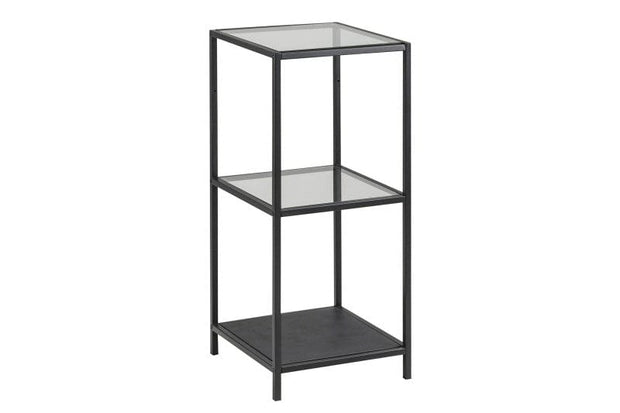 Raft din metal si sticla Seaford II Negru, l35xA37xH82,5 cm