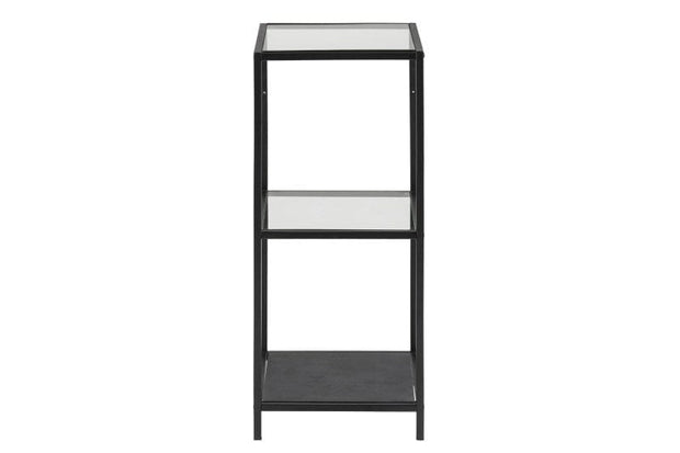 Raft din metal si sticla Seaford II Negru, l35xA37xH82,5 cm (1)