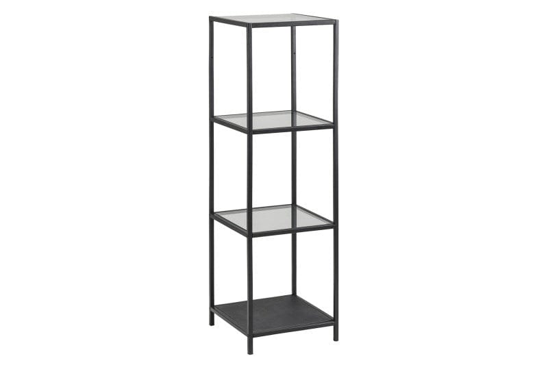 Raft din metal si sticla Seaford Negru, l35xA37xH119,5 cm (2)