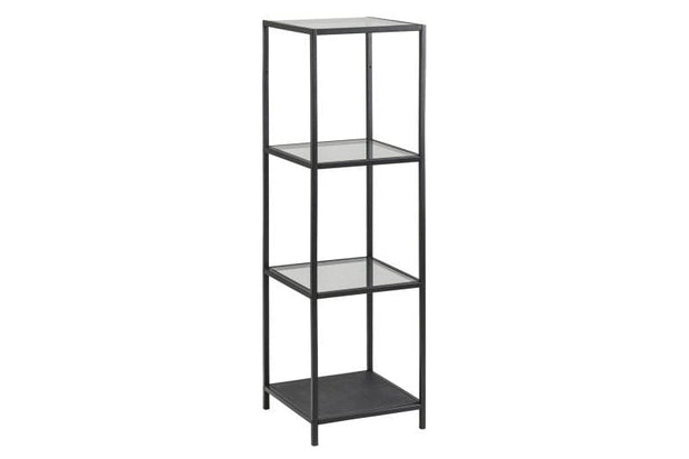 Raft din metal si sticla Seaford Negru, l35xA37xH119,5 cm (2)