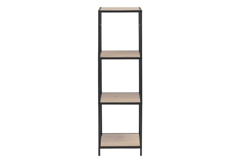 Raft din pal si metal, Seaford Stejar / Negru, l35xA37xH119,5 cm (1)