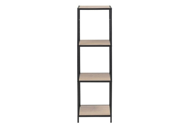 Raft din pal si metal, Seaford Stejar / Negru, l35xA37xH119,5 cm (1)