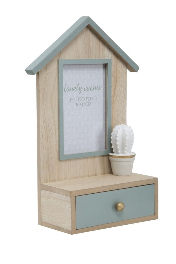 Rama foto decorativa cu sertar, din MDF Cactus Natural, 20,5 x 31 cm (4)