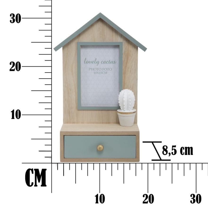 Rama foto decorativa cu sertar, din MDF Cactus Natural, 20,5 x 31 cm (7)