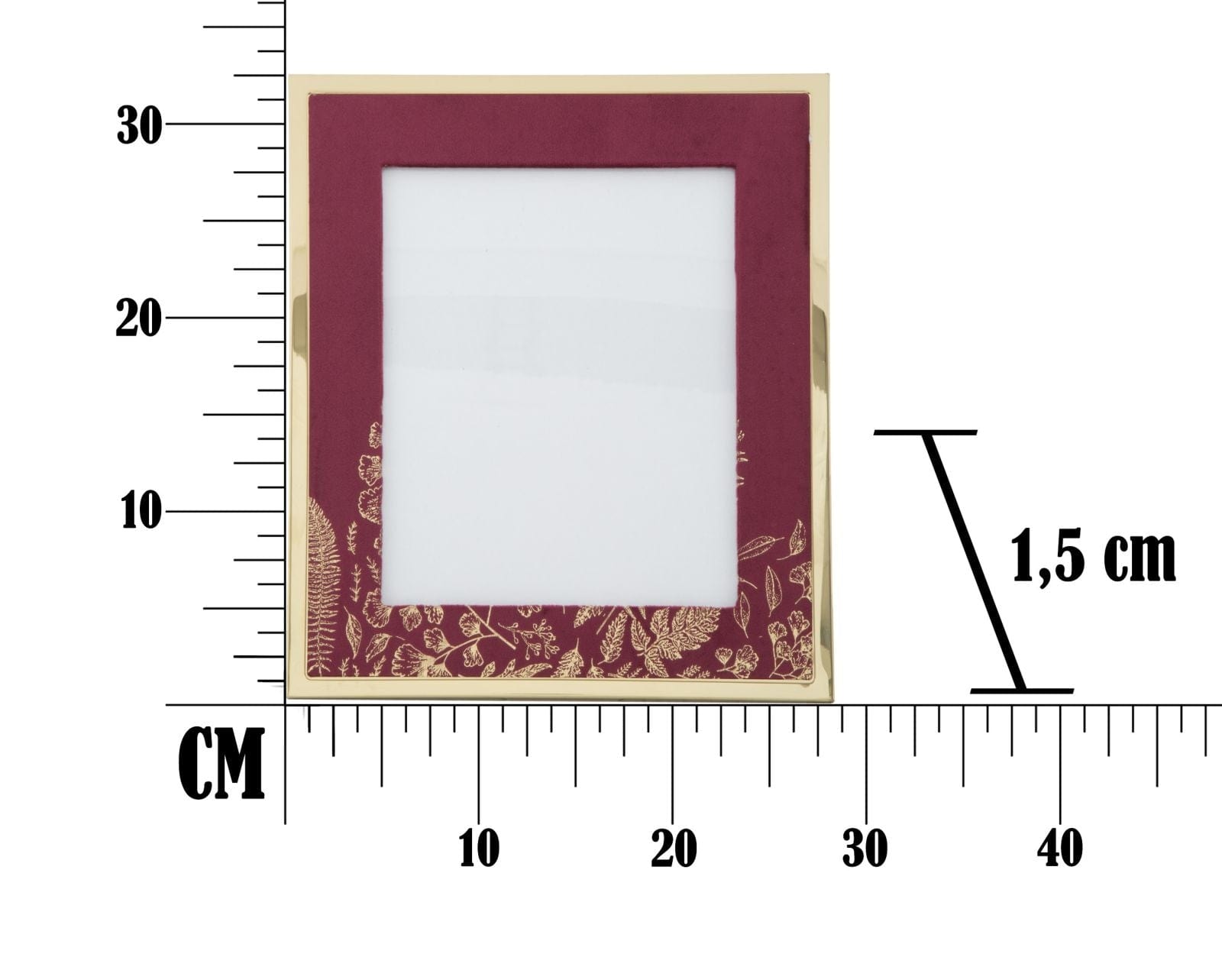 Rama foto decorativa din MDF si metal Glam Large Bordeaux / Auriu, 28 x 33,5 cm (6)