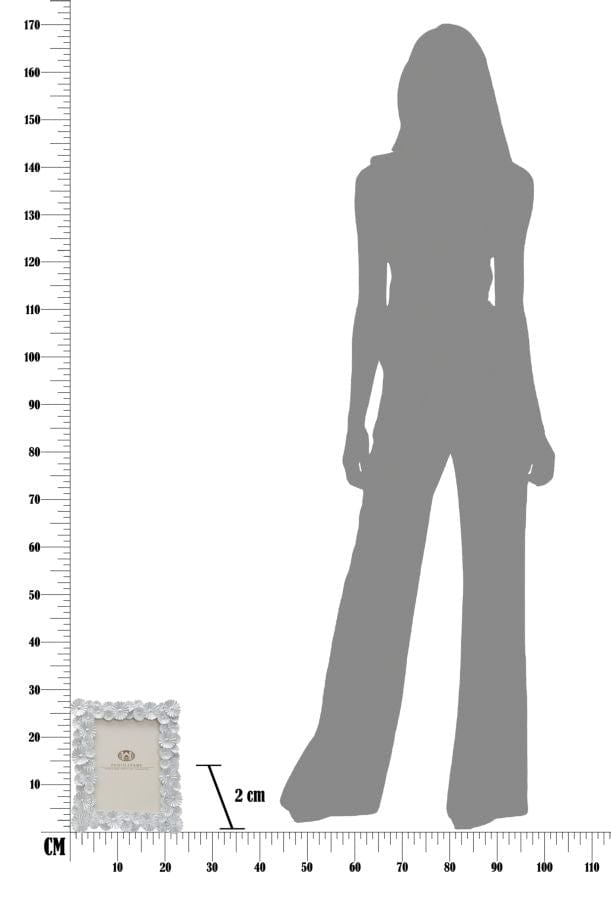 Rama foto decorativa din polirasina Cornice Flowers Argintiu, 23 x 27 cm (5)