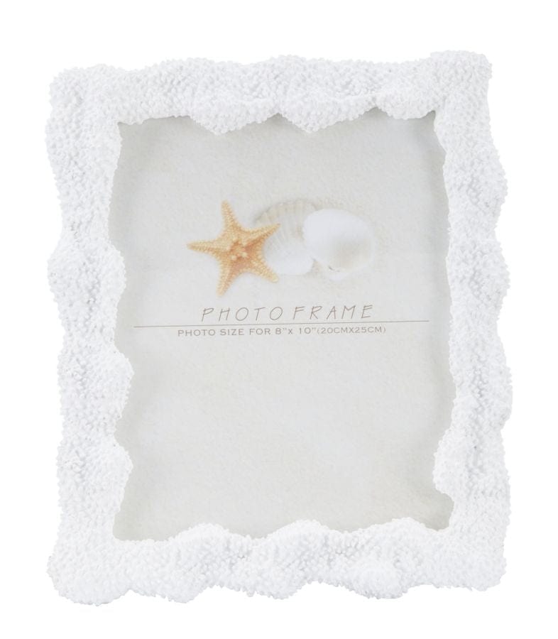 Rama foto decorativa din rasina si sticla Corallo Large Alb, 25,7 x 30,5 cm (1)
