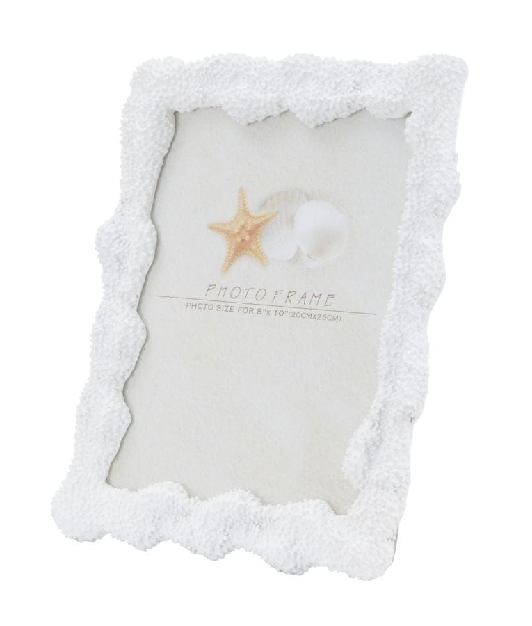 Rama foto decorativa din rasina si sticla Corallo Large Alb, 25,7 x 30,5 cm (2)