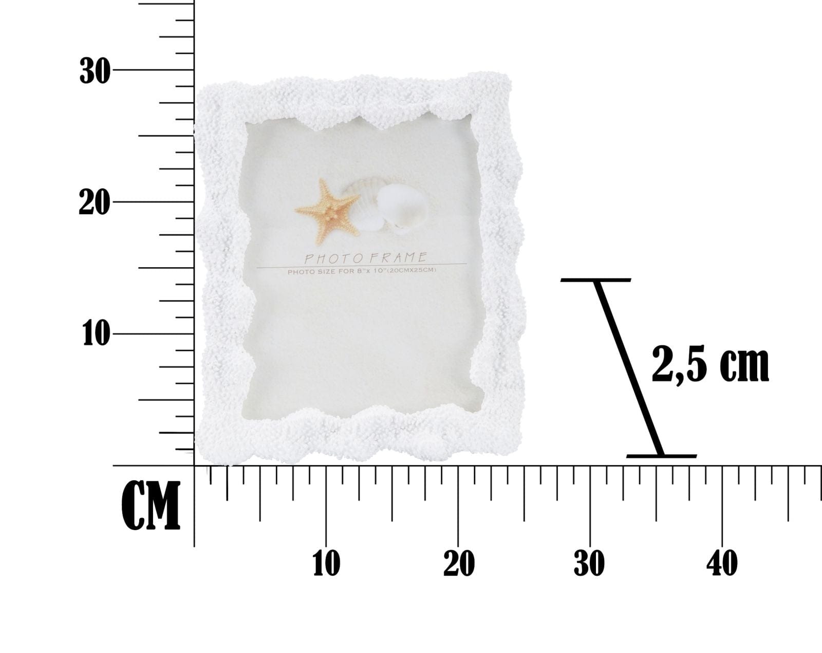 Rama foto decorativa din rasina si sticla Corallo Large Alb, 25,7 x 30,5 cm (6)