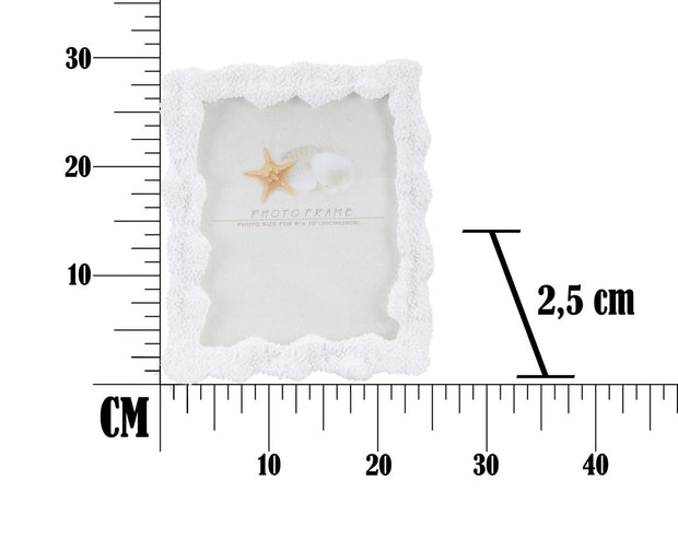 Rama foto decorativa din rasina si sticla Corallo Large Alb, 25,7 x 30,5 cm (6)