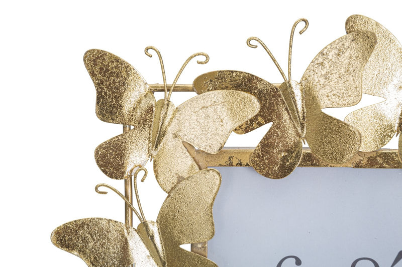 Rama foto decorativa din metal, Butterfly Auriu, 28 x 30,5 cm (3)