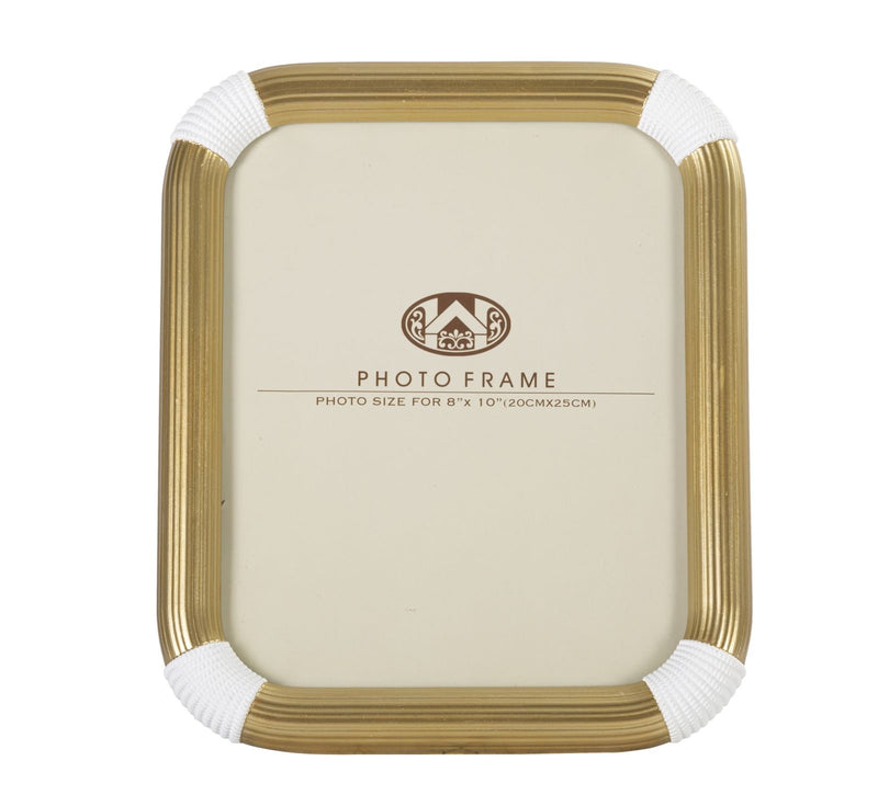 Rama foto decorativa din polirasina Bann Large Auriu / Alb, 25 x 30,2 cm (2)