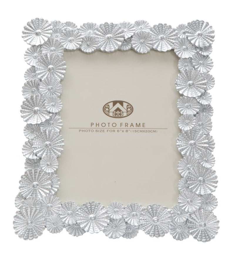 Rama foto decorativa din polirasina Cornice Flowers Argintiu, 23 x 27 cm (2)
