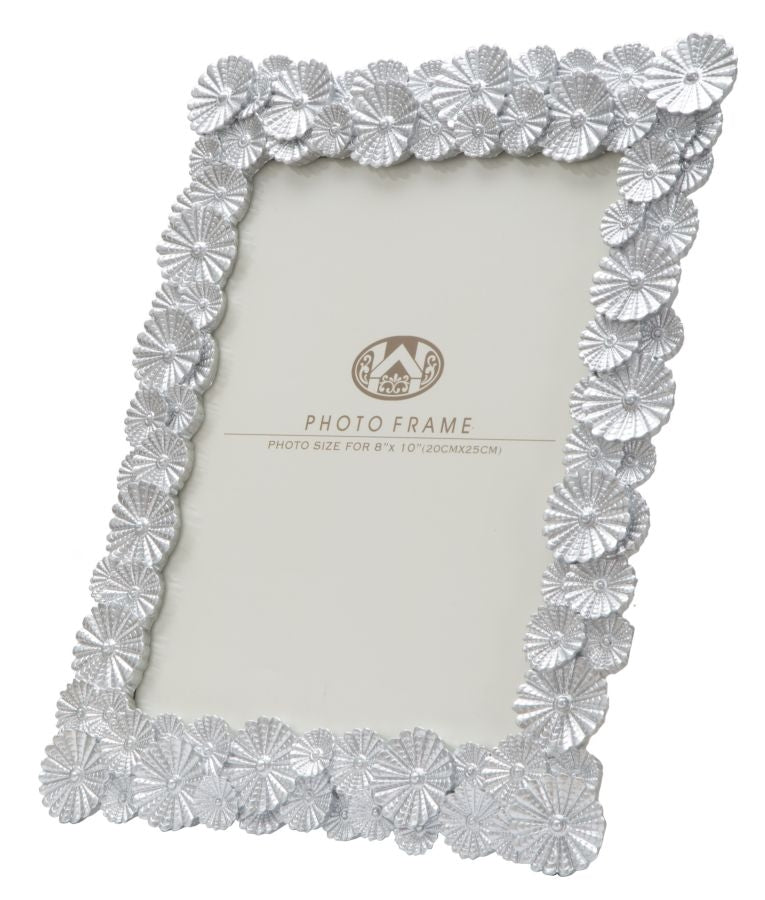 Rama foto decorativa din polirasina Cornice Flowers Argintiu, 27 x 33 cm (1)