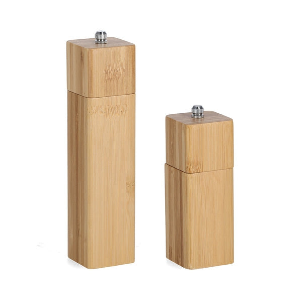 Rasnita sare / piper din lemn, Bamboo Square Small Natural, L5xl5xH14,7 cm (1)
