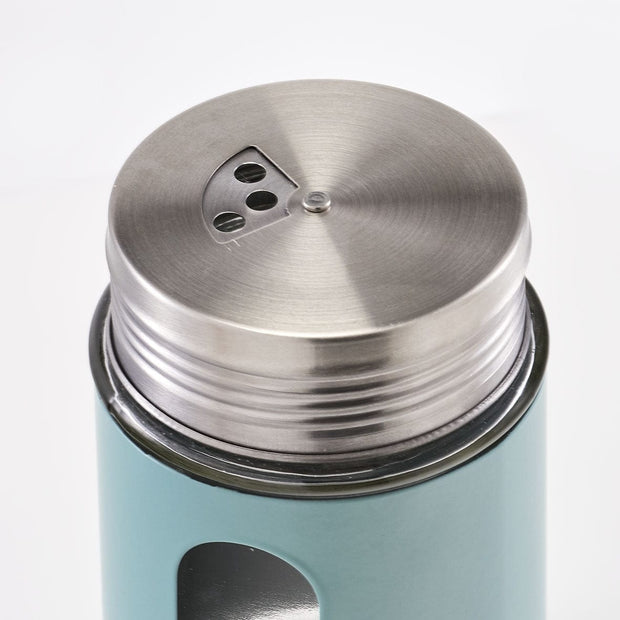 Zeller Recipient pentru condimente Visual, metal si sticla, Bleu, Ø7xH11,5 cm