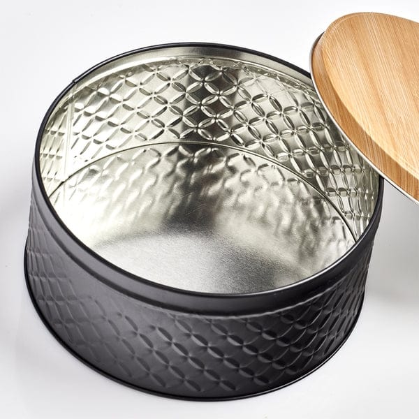 Recipient pentru depozitare, din metal, Scandi Large Negru, 2000 ml, Ø20xH9,3 cm (1)