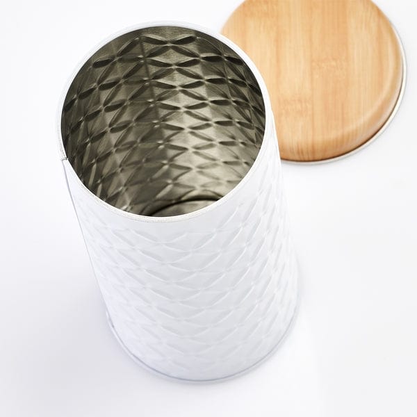 Recipient pentru depozitare, din metal, Scandi Slim Alb, 680 ml, Ø7,5xH18 cm (1)