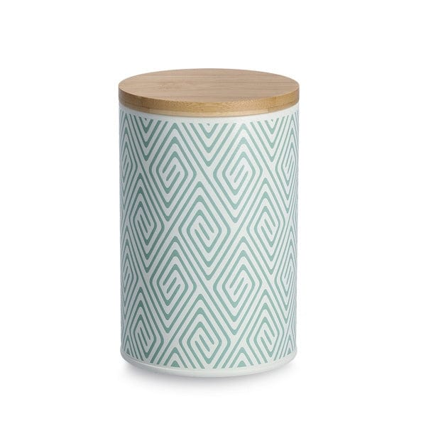 Recipient pentru depozitare, din metal si bambus, Jar Lines, 1000 ml, Ø 10,5xH16,2 cm