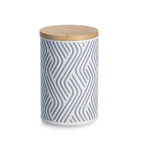 Recipient pentru depozitare, din metal si bambus, Jar Lines, 1000 ml, Ø 10,5xH16,2 cm (2)