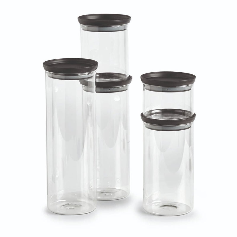 Recipient pentru depozitare cu capac etans, din sticla, Classic Tall Transparent / Negru, 1250 ml, Ø10,3xH23,6 cm (4)