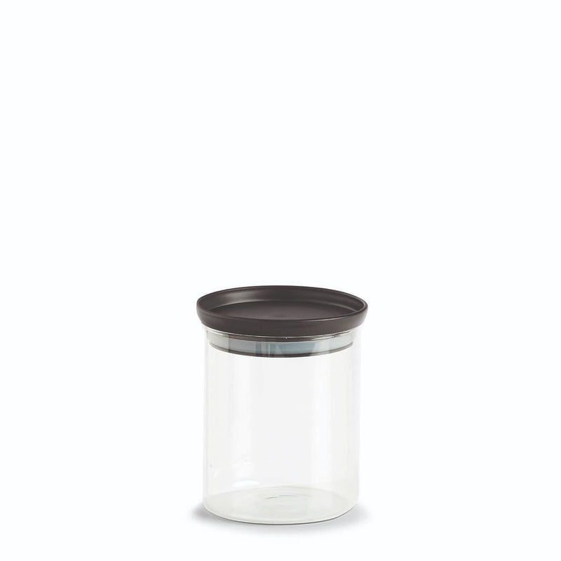 Recipient pentru depozitare cu capac etans, din sticla, Classic Medium / Negru, 650 ml, Ø10,3xH13 cm