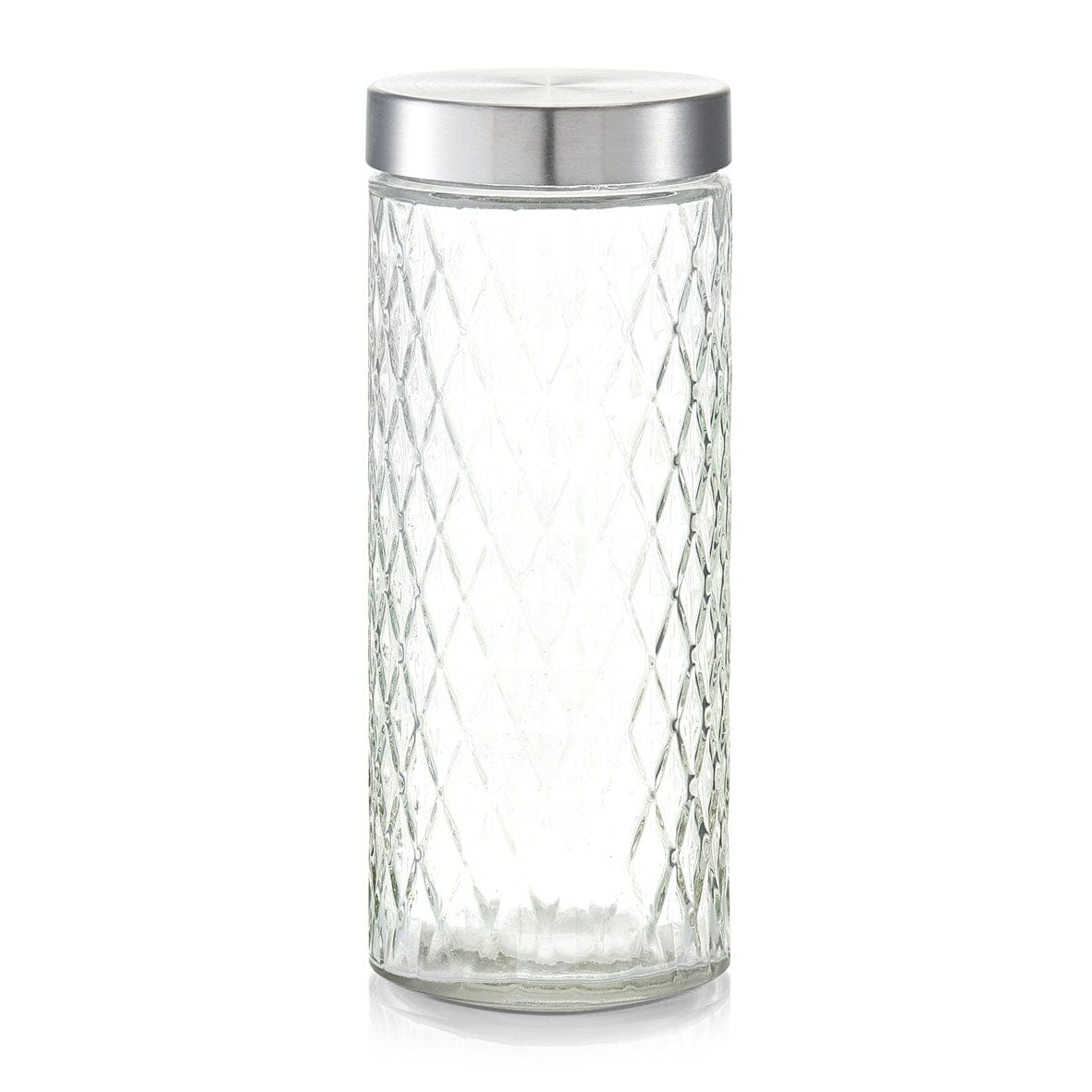 Recipient pentru depozitare cu capac metalic, Diamond III Glass, 2000 ml, Ø 11xH27,5 cm