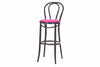 Scaun de bar din lemn de fag, tapitat cu stofa 18 Wenge / Pink, l40,5xA50xH110 cm