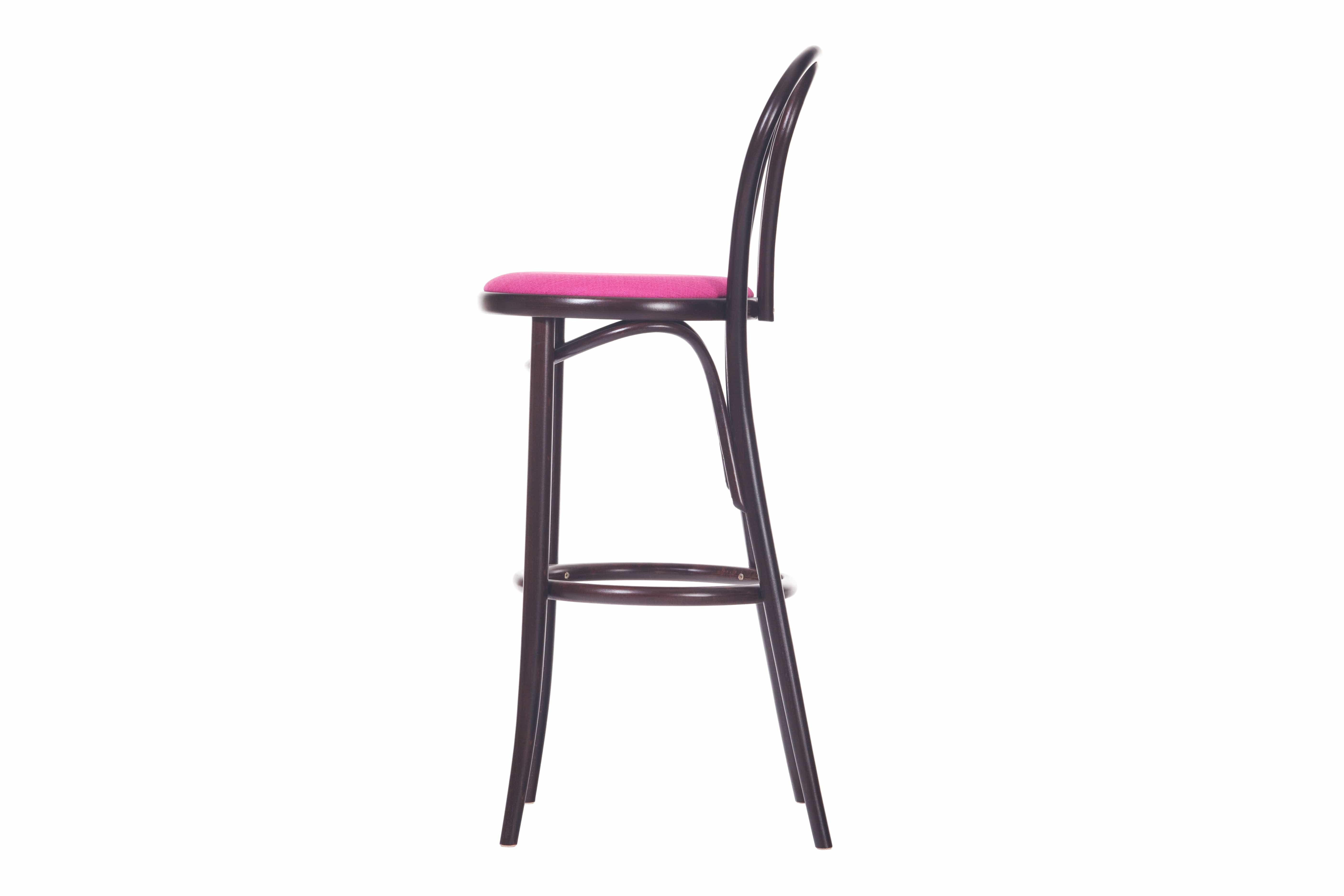Scaun de bar din lemn de fag, tapitat cu stofa 18 Wenge / Pink, l40,5xA50xH110 cm (1)