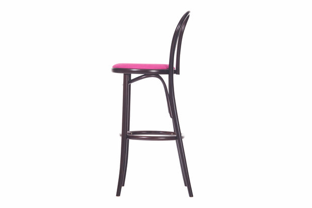 Scaun de bar din lemn de fag, tapitat cu stofa 18 Wenge / Pink, l40,5xA50xH110 cm (1)