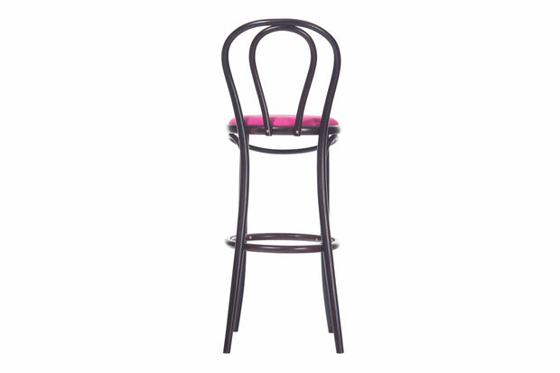 Scaun de bar din lemn de fag, tapitat cu stofa 18 Wenge / Pink, l40,5xA50xH110 cm (2)
