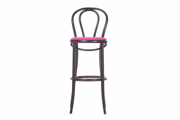 Scaun de bar din lemn de fag, tapitat cu stofa 18 Wenge / Pink, l40,5xA50xH110 cm (3)