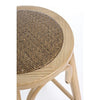 Scaun de bar din lemn de ulm, cu sezut din ratan Circle Natural, Ø40xH73 cm (2)
